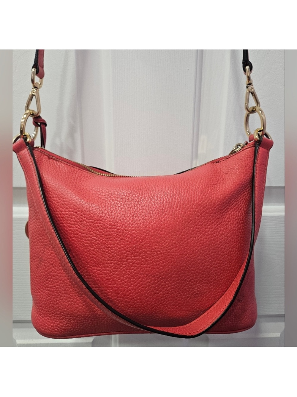 Michael Kors Coral Leather Crossbody Bag - Picture 9 of 11